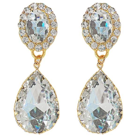 Crystal Teardrop Earrings - Picture 1 of 2